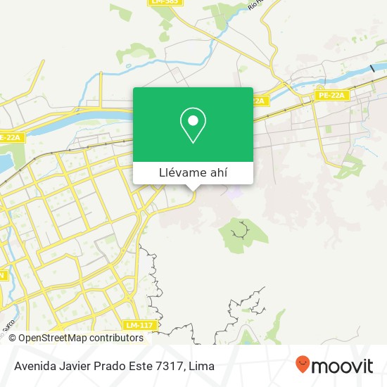 Mapa de Avenida Javier Prado Este 7317