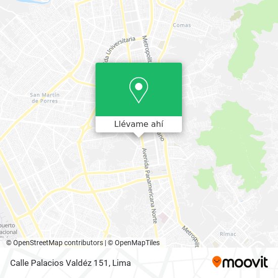 Mapa de Calle Palacios Valdéz 151