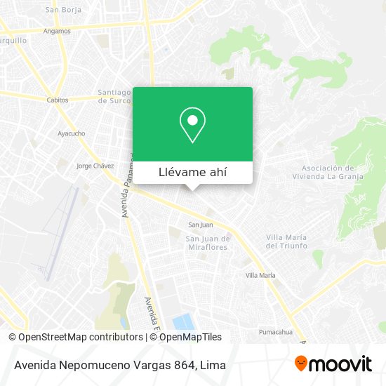 Mapa de Avenida Nepomuceno Vargas 864