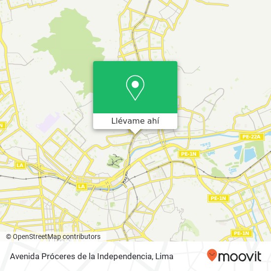 Mapa de Avenida Próceres de la Independencia