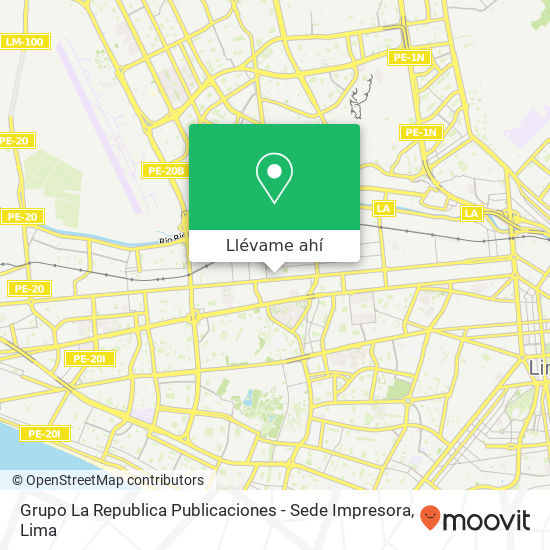 Mapa de Grupo La Republica Publicaciones - Sede Impresora
