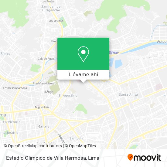 Mapa de Estadio Olimpico de Villa Hermosa