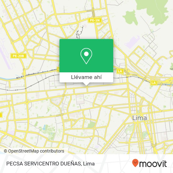 Mapa de PECSA SERVICENTRO DUEÑAS