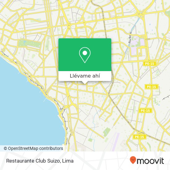 Mapa de Restaurante Club Suizo