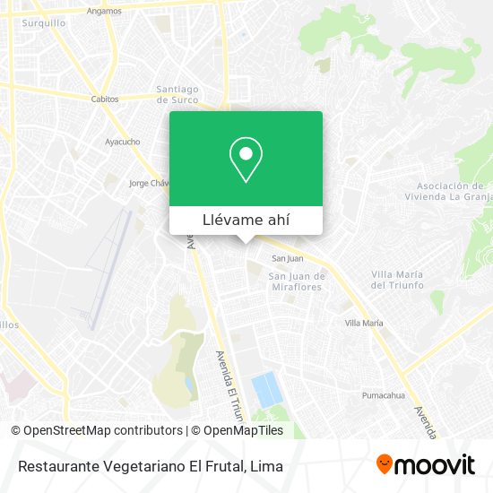Mapa de Restaurante Vegetariano El Frutal
