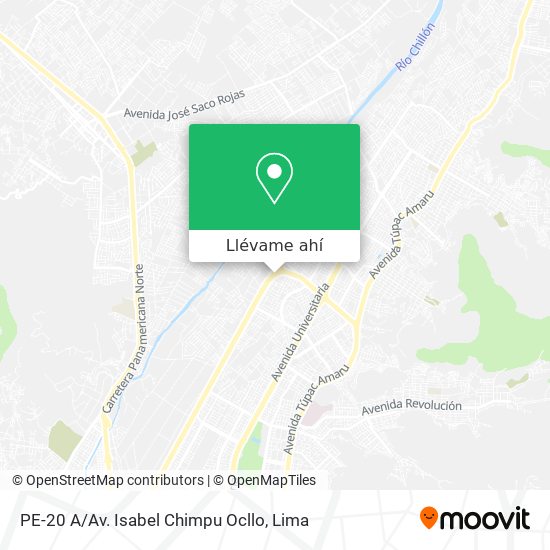 Mapa de PE-20 A / Av. Isabel Chimpu Ocllo