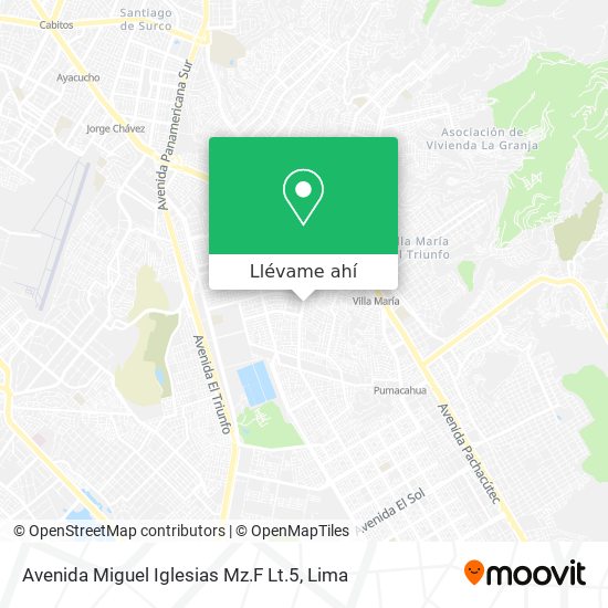 Mapa de Avenida Miguel Iglesias Mz.F Lt.5