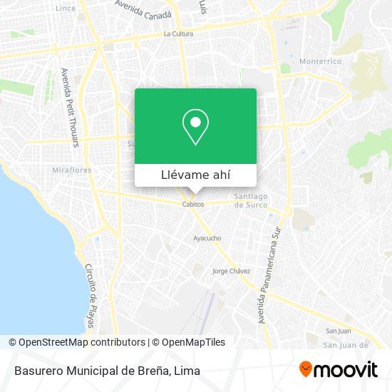 Mapa de Basurero Municipal de Breña
