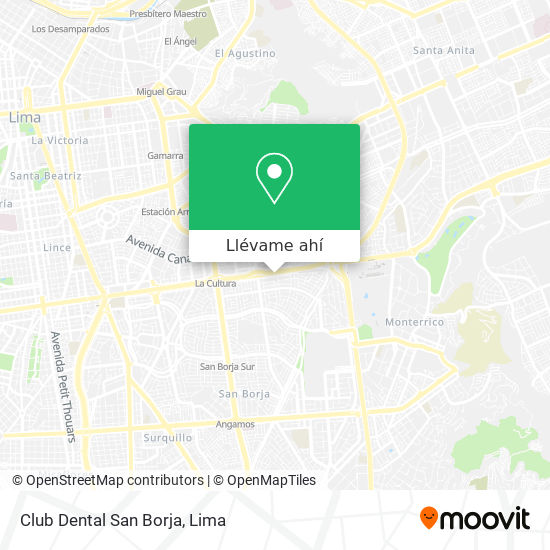 Mapa de Club Dental San Borja