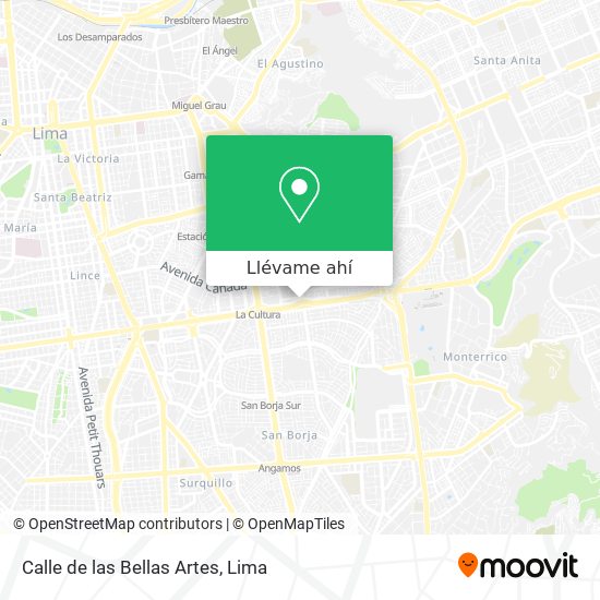 Mapa de Calle de las Bellas Artes
