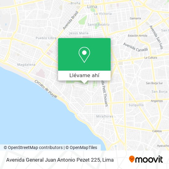 Mapa de Avenida General Juan Antonio Pezet 225
