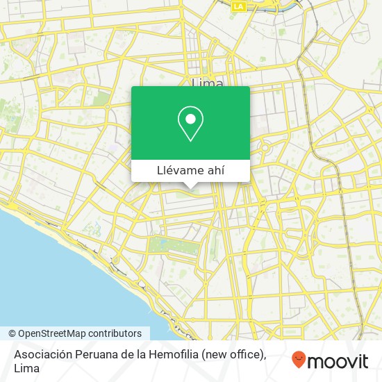 Mapa de Asociación Peruana de la Hemofilia (new office)