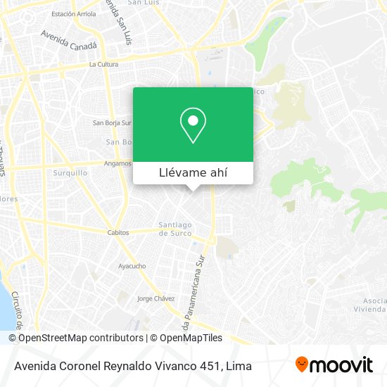 Mapa de Avenida Coronel Reynaldo Vivanco 451