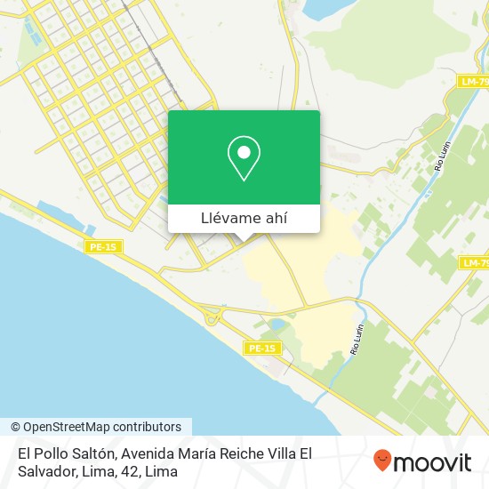 Mapa de El Pollo Saltón, Avenida María Reiche Villa El Salvador, Lima, 42