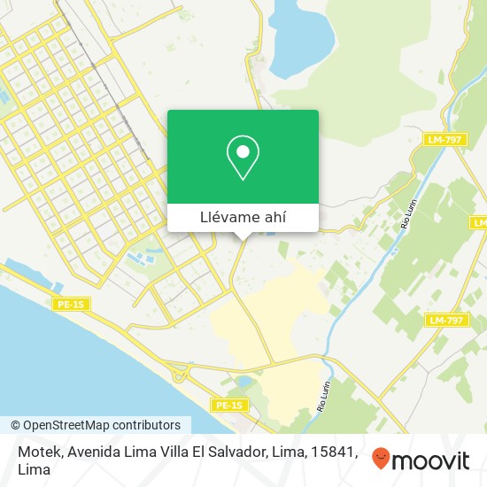 Mapa de Motek, Avenida Lima Villa El Salvador, Lima, 15841
