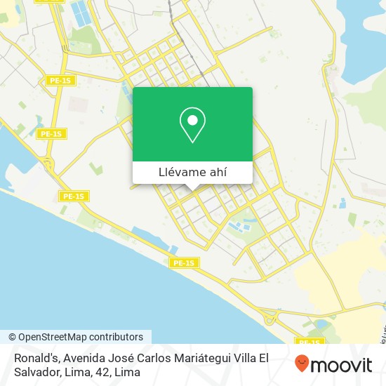 Mapa de Ronald's, Avenida José Carlos Mariátegui Villa El Salvador, Lima, 42
