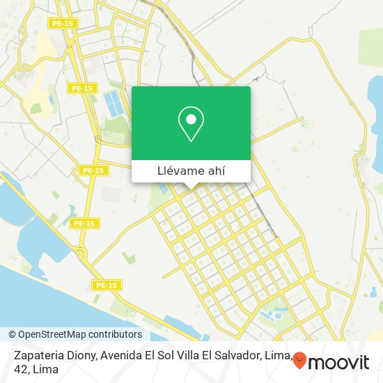 Mapa de Zapateria Diony, Avenida El Sol Villa El Salvador, Lima, 42