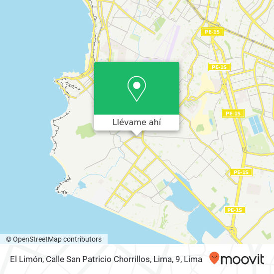 Mapa de El Limón, Calle San Patricio Chorrillos, Lima, 9