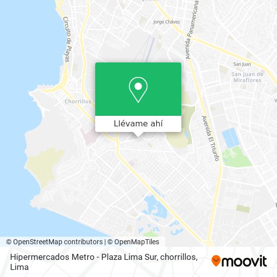 Mapa de Hipermercados Metro - Plaza Lima Sur, chorrillos