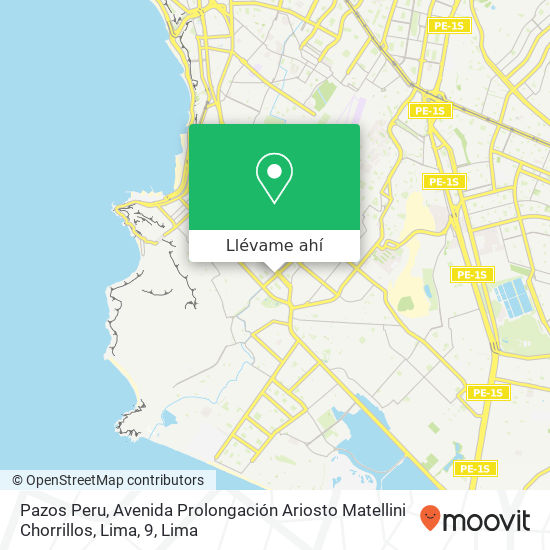 Mapa de Pazos Peru, Avenida Prolongación Ariosto Matellini Chorrillos, Lima, 9