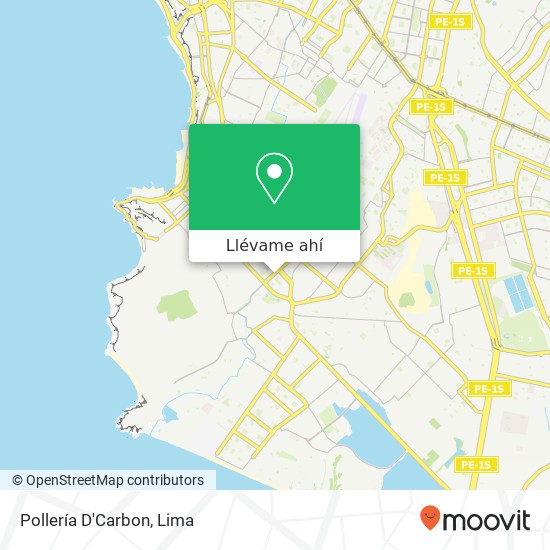 Mapa de Pollería D'Carbon, Avenida Prolongación Ariosto Matellini Chorrillos, Lima, 9