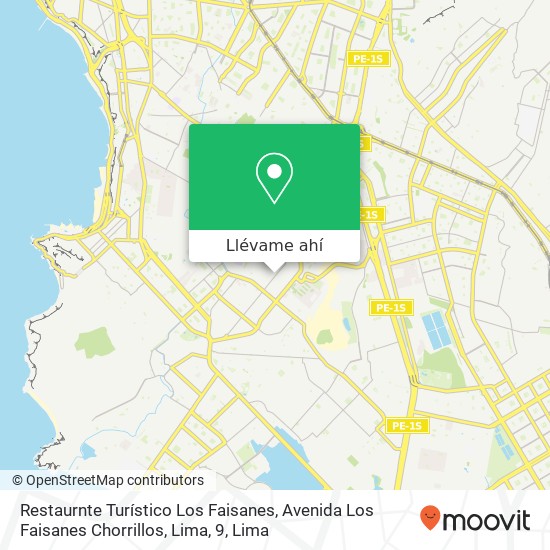 Mapa de Restaurnte Turístico Los Faisanes, Avenida Los Faisanes Chorrillos, Lima, 9