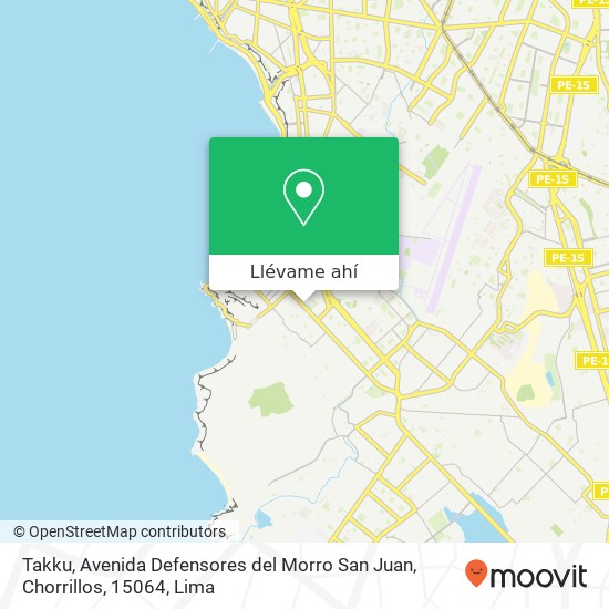 Mapa de Takku, Avenida Defensores del Morro San Juan, Chorrillos, 15064