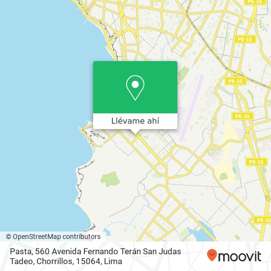 Mapa de Pasta, 560 Avenida Fernando Terán San Judas Tadeo, Chorrillos, 15064