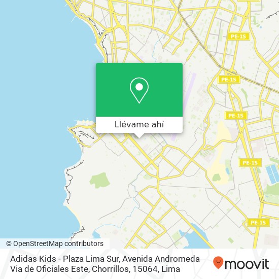 Mapa de Adidas Kids - Plaza Lima Sur, Avenida Andromeda Via de Oficiales Este, Chorrillos, 15064