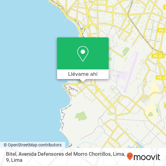 Mapa de Bitel, Avenida Defensores del Morro Chorrillos, Lima, 9