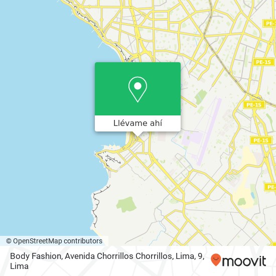 Mapa de Body Fashion, Avenida Chorrillos Chorrillos, Lima, 9