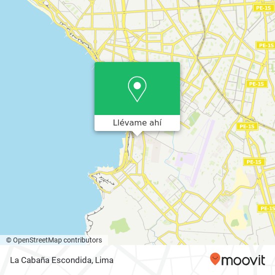 Mapa de La Cabaña Escondida, Jirón Independencia Barranco, Lima, 4
