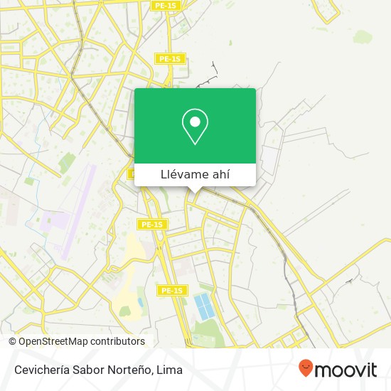Mapa de Cevichería Sabor Norteño, Jirón Maximiliano Carranza San Juan de Miraflores, Lima, 29