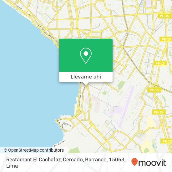 Mapa de Restaurant El Cachafaz, Cercado, Barranco, 15063