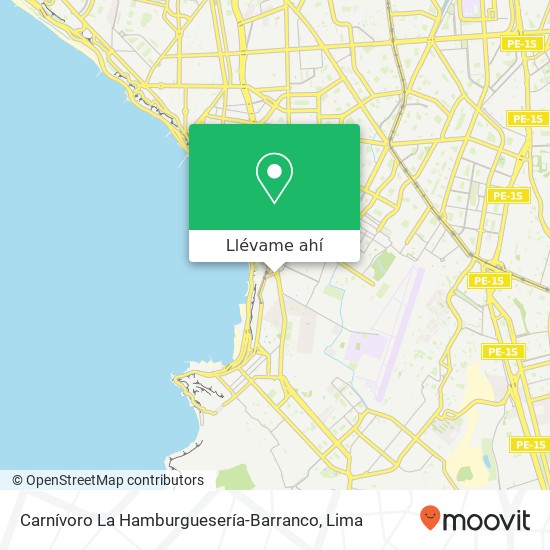 Mapa de Carnívoro La Hamburguesería-Barranco, Avenida Almte Miguel Graú Cercado, Barranco, 15063