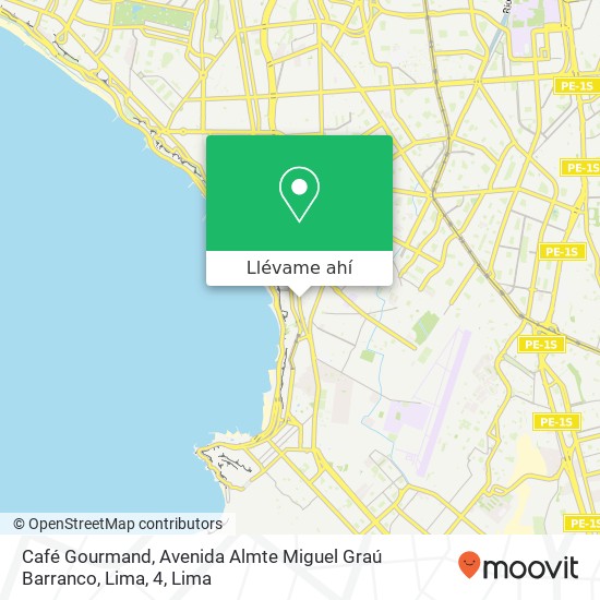 Mapa de Café Gourmand, Avenida Almte Miguel Graú Barranco, Lima, 4