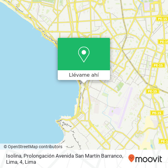Mapa de Isolina, Prolongación Avenida San Martín Barranco, Lima, 4