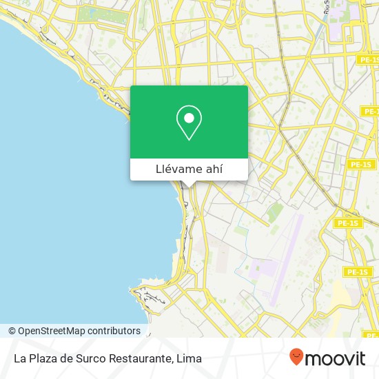 Mapa de La Plaza de Surco Restaurante, 211 Avenida Saenz Peña Cercado, Barranco, 15063