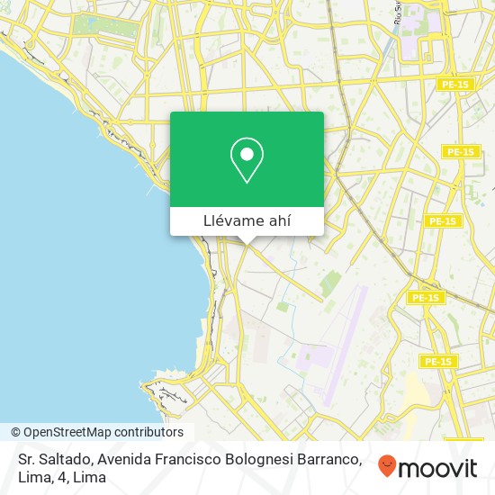 Mapa de Sr. Saltado, Avenida Francisco Bolognesi Barranco, Lima, 4
