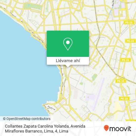 Mapa de Collantes Zapata Carolina Yolanda, Avenida Miraflores Barranco, Lima, 4