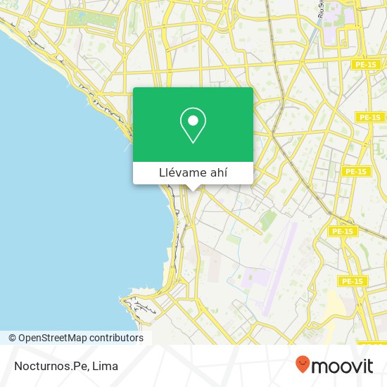 Mapa de Nocturnos.Pe, Avenida Miraflores San Ignacio, Barranco, 15063
