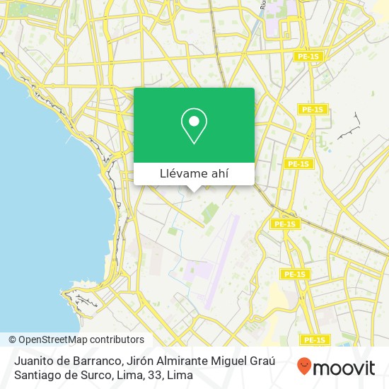 Mapa de Juanito de Barranco, Jirón Almirante Miguel Graú Santiago de Surco, Lima, 33