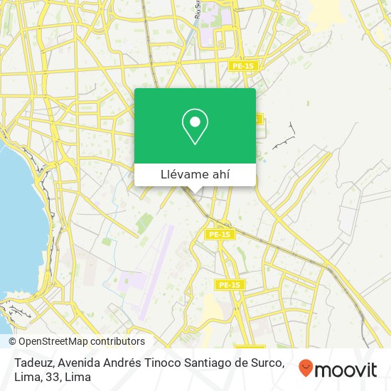 Mapa de Tadeuz, Avenida Andrés Tinoco Santiago de Surco, Lima, 33