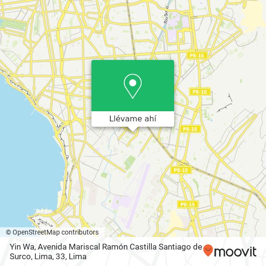 Mapa de Yin Wa, Avenida Mariscal Ramón Castilla Santiago de Surco, Lima, 33