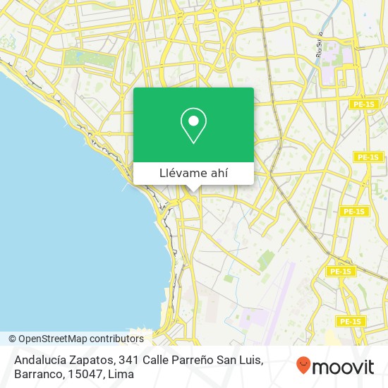 Mapa de Andalucía Zapatos, 341 Calle Parreño San Luis, Barranco, 15047