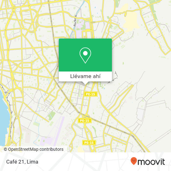 Mapa de Café 21, 2196 Avenida Caminos del Inca Santiago de Surco, Lima, 33