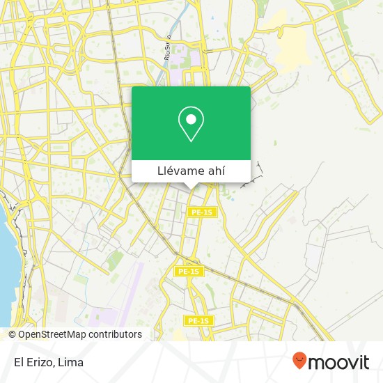 Mapa de El Erizo, Avenida Caminos del Inca Santiago de Surco, Lima, 33