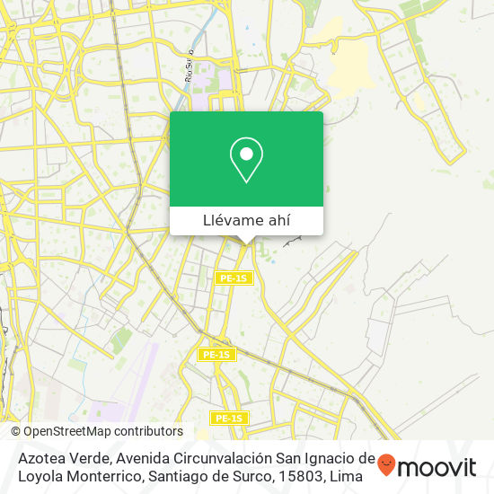 Mapa de Azotea Verde, Avenida Circunvalación San Ignacio de Loyola Monterrico, Santiago de Surco, 15803