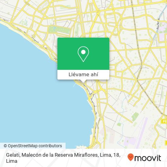 Mapa de Gelati, Malecón de la Reserva Miraflores, Lima, 18