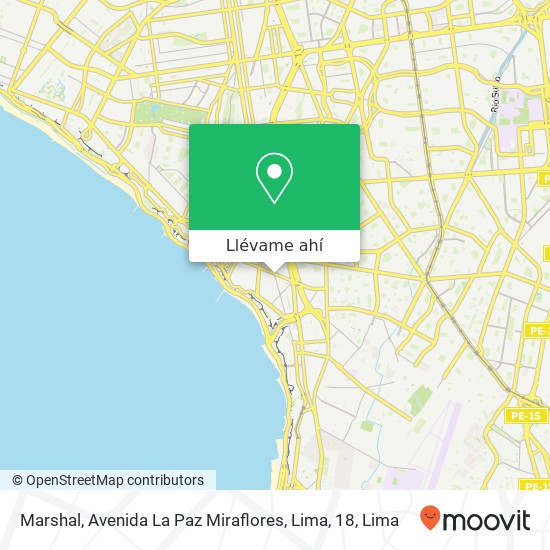Mapa de Marshal, Avenida La Paz Miraflores, Lima, 18